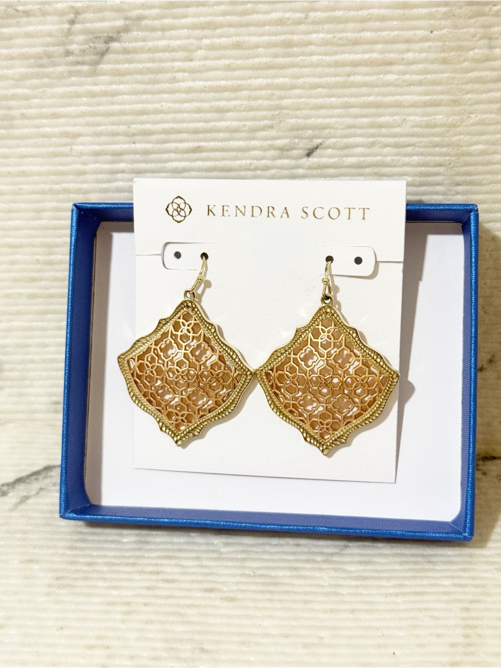 Kendra Scott “Kristen” Drop Earrings - Rose Gold Filigree - Picture 6 of 11